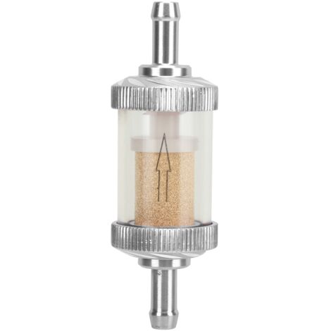 Shanrya Motorrad-Kraftstofffilter, Universal-Kraftstofffilter, hitzebeständig, kompatibel mit Motorrädern mit 6 mm Durchmesser, silber.
