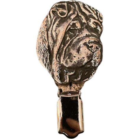Shar-Pei - Brosche mit Clip, Startnummernhalter, versilbertes Abzeichen für Hundeausstellungen von Art-Dog