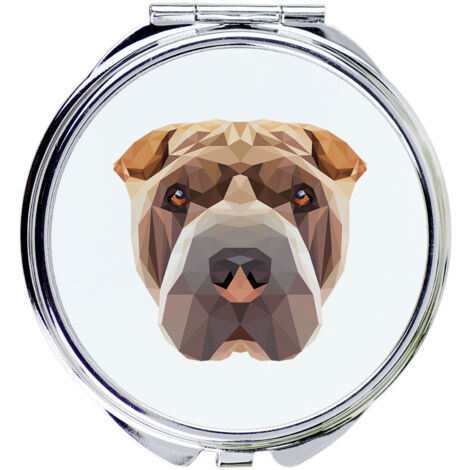 Shar Pei - espejo con foto e inscripción geométrica de Art-Dog