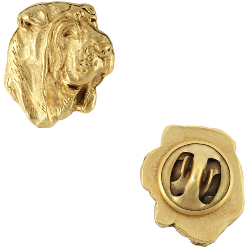 Shar Pei II - broche chien dans une boîte décorative, élégante broche plaquée or, broche de veste de la marque Art-Dog