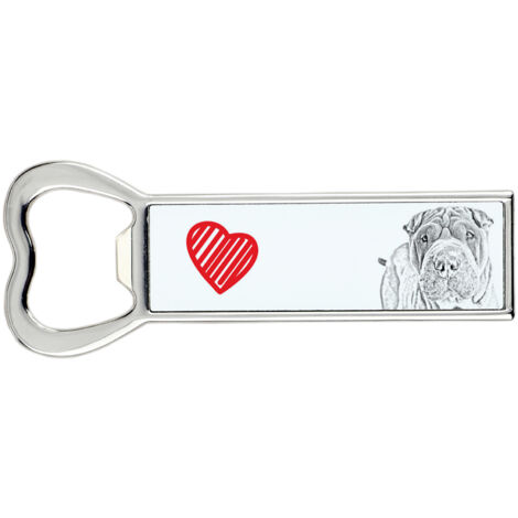 Shar Pei - un décapsuleur avec un chien, un ouvre-frigo personnalisé, un cadeau unique pour un homme d'Art-Dog