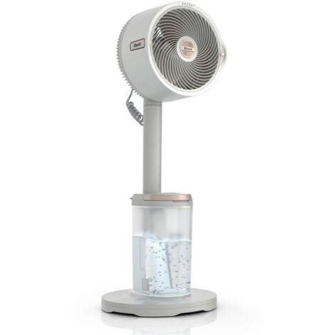 Shark FlexBreeze Pro Mist Ventilatore per Interni ed Esterni senza Filo con Nebulizzatore, Portatile, Raggio 20 m, a Piantana o da Tavolo, 5 Velocità, Silenzioso, Telecomando, Tortora FA300WHEU