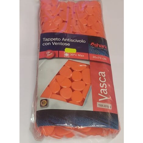 SHARK - TAPPETINO ANTISCIVOLO PER VASCAMR.PEEBLE 35X70CM - COLORE ARANCIONE