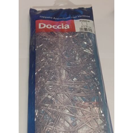 SHARK - TAPPETO ANTISCIVOLO BUNDLE PERVASCA DA BAGNO 52x52CM - CON VENTOSE - COLORE TRASPARENTE