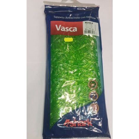 SHARK - TAPPETO ANTISCIVOLO BUNDLE PERVASCA DA BAGNO - CON VENTOSE - COLORE VERDE