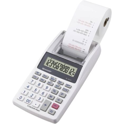 ARDES Sharp EL-1611 V Calculatrice imprimante blanc Ecran: 12 à pile(s), sur secteur (l x H x P) 99 x 42 x 191 mm