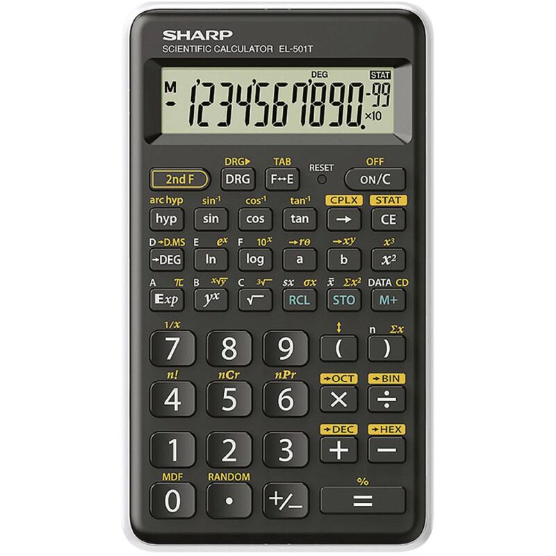 Sharp EL-501 T Calculatrice de poche Ecran: 12 à pile(s) (L x l x H) 127 x 73 x 13 mm
