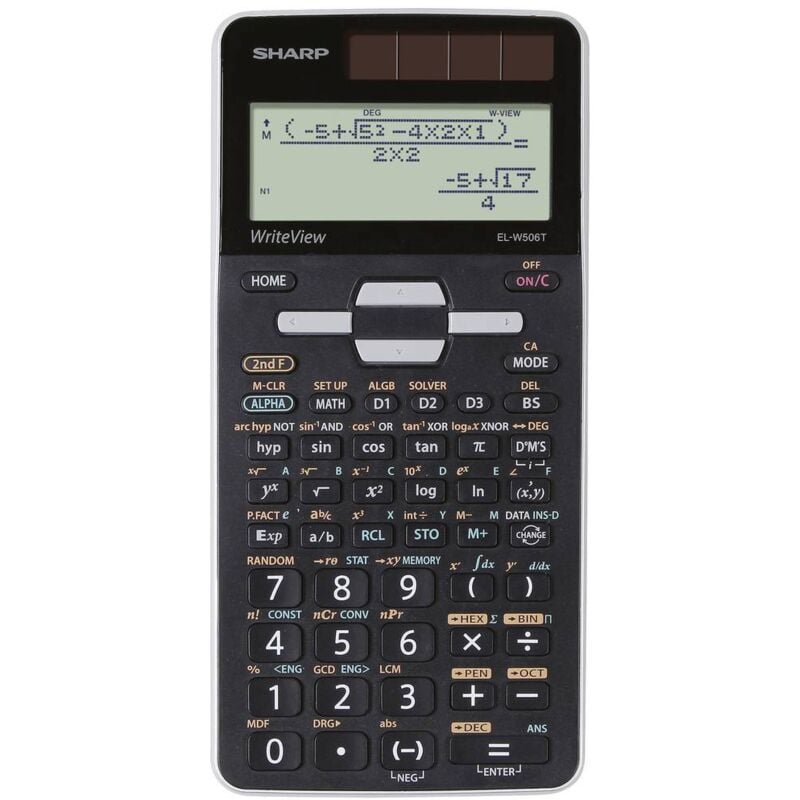 ELW506 t-gy Calculatrice scolaire noir,argent Ecran: 16 à pile(s), solaire (l x h x p) 80 x 166 x 14 mm - Sharp