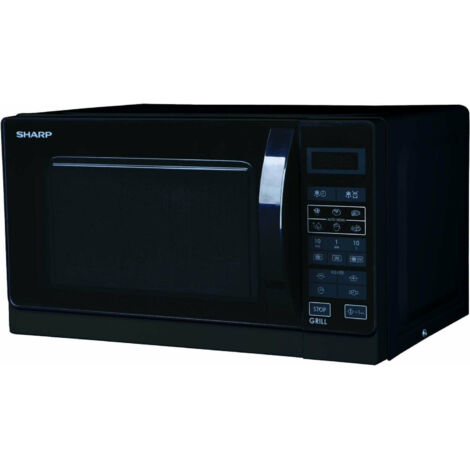 Sharp R-742BKW - Forno a microonde combinato, 25 L, 900 W, Classe A, microonde e grill, Nero