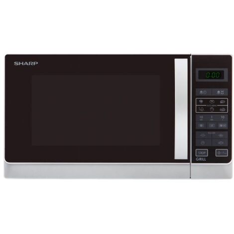 Sharp R-742INW - Forno a microonde combinato, 25 L, 900 W, Classe A, microonde e grill, Argento