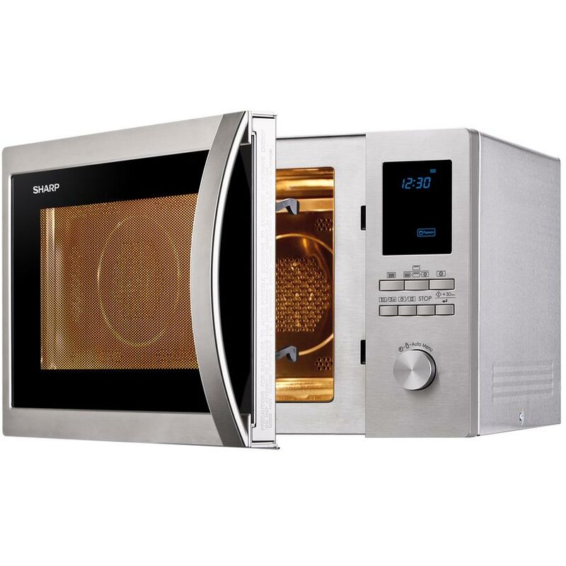 Image of R-982STWE Forno a Microonde con Grill Capacita' 42 Litri Potenza 1000 w 10 Programmi Display Digitale Acciaio Inox - Sharp