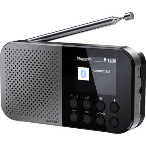 Sharp Radio per esterni FM, DAB Bluetooth Funzione di carica della batteria , tasti tattili Nero