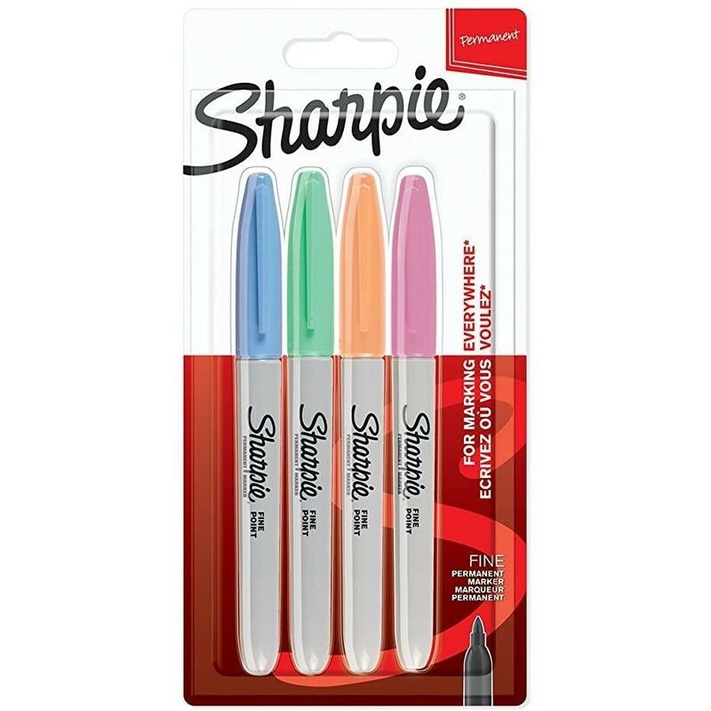 

Sharpie marcador permanente fine 09mm surtidos pastel punta redonda blister -4u-