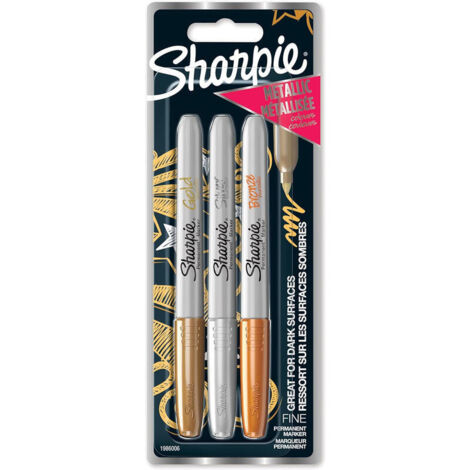 Sharpie metlico bl3 rotuladores permanentes fine surtidos blister de 3 unidades