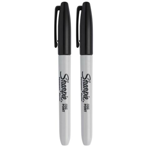 Black Permanent Marker, Fine Tip, PK12