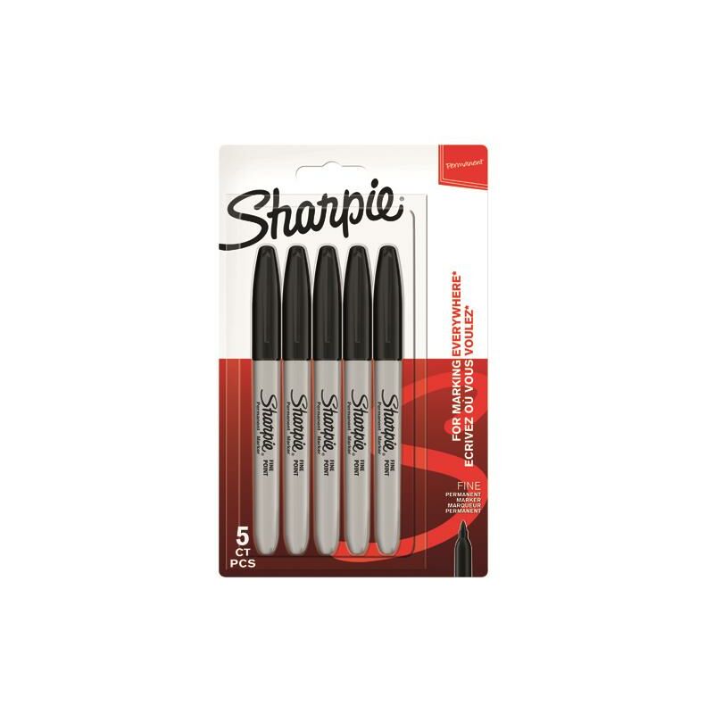 Sharpie Permanent Marker Fine Blk P5 - GL86051