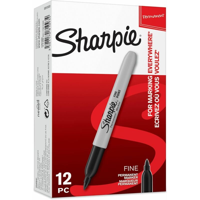 Sharpie - Permnt Marker Fine Blk Pk12 - GL52211