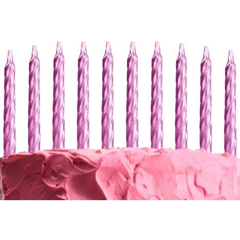 Shatchi 10pcs Light Pink Candles for Birthday Cake Topper Decoration