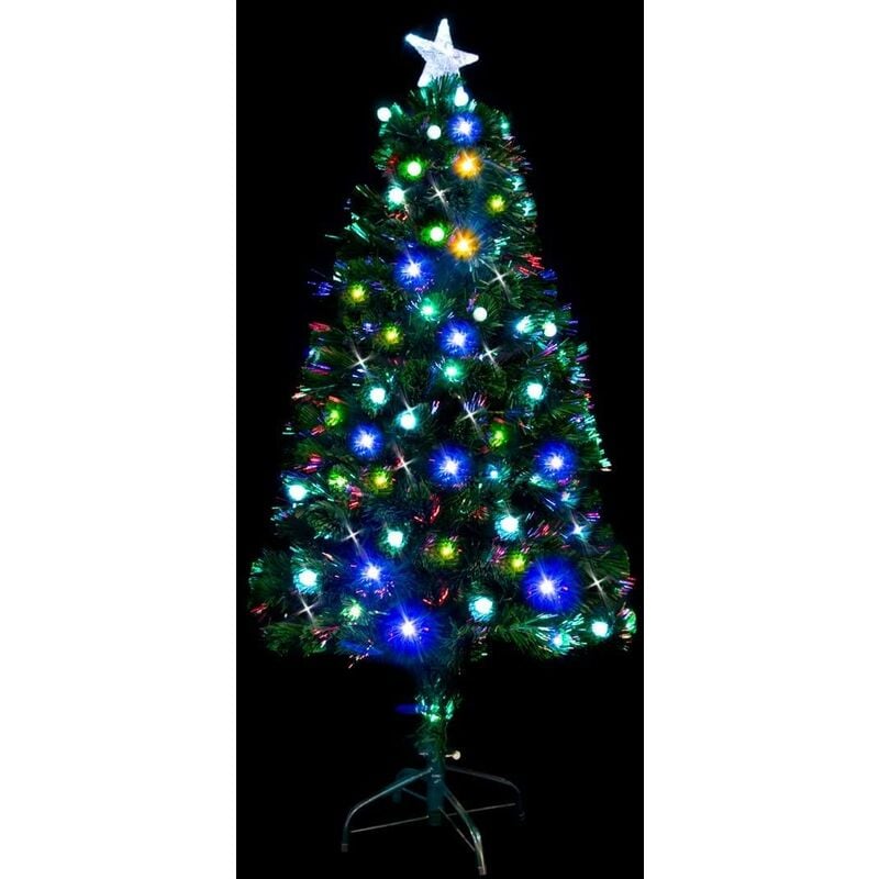 4ft Pre Lit Christmas tree Fiber Optic Xmas led Light Up Decorations