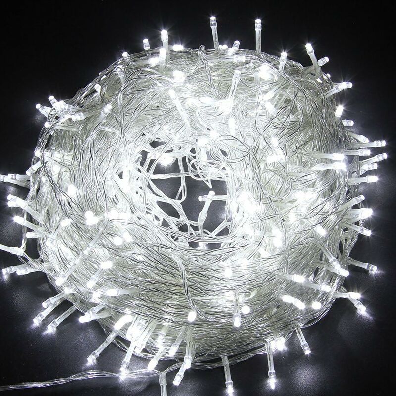 4M Long 40 Warm White led Lights Micro Rice Silver Copper Wire Indoor Battery Operated String Fairy Lights Christmas - Shatchi