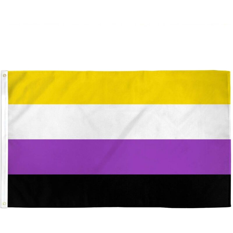 Shatchi - 5ft x 3ft Non-binary Flag Lesbian Love Gender Diversity Trans/LGBTQ/Pansexual/Non-Binary/Genderfluid Celebration Support