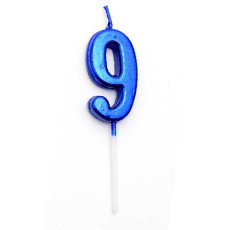 Shatchi Blue 9 Number Candle  Birthday Party Cake Decorations Topper