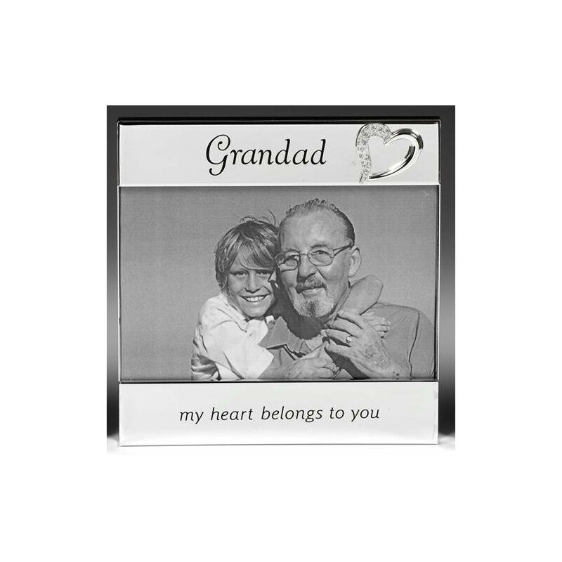 Grandad 'My heart belongs to you' Silver Message Band Photo Frame - Shatchi