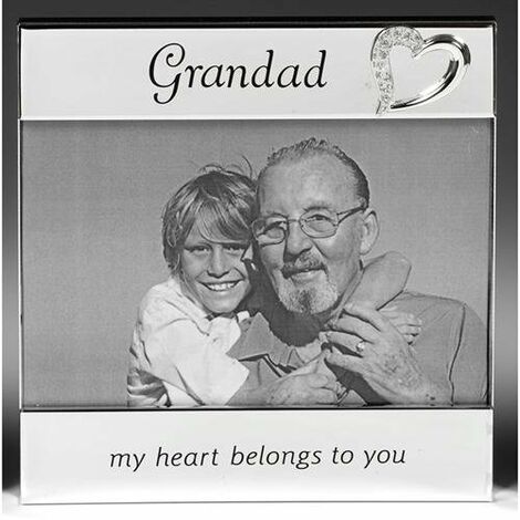 Shatchi Grandad 'My heart belongs to you' Silver Message Band Photo Frame