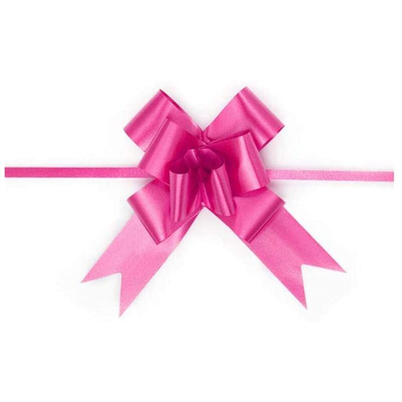 Large 30mm/3cm Ribbon Pull Bows Hot Pink for All Occation Decoration , 60PK