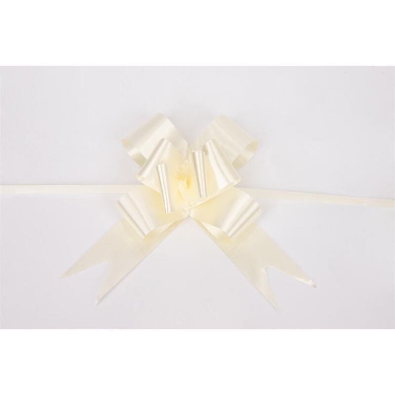 Shatchi - 20 Pcs 30mm Ivory Pullbow Ribbon Gift Wrapping