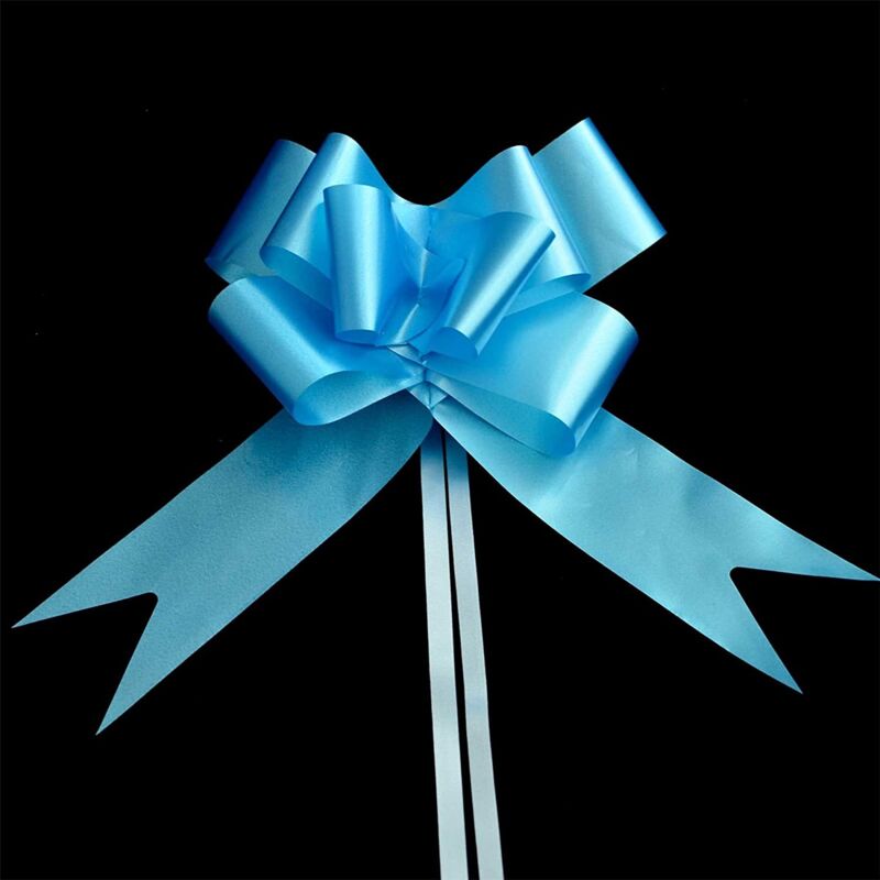 Shatchi - Large 30mm/3cm Ribbon Pull Bows Pale Blue for All Occation Decoration , 60PK