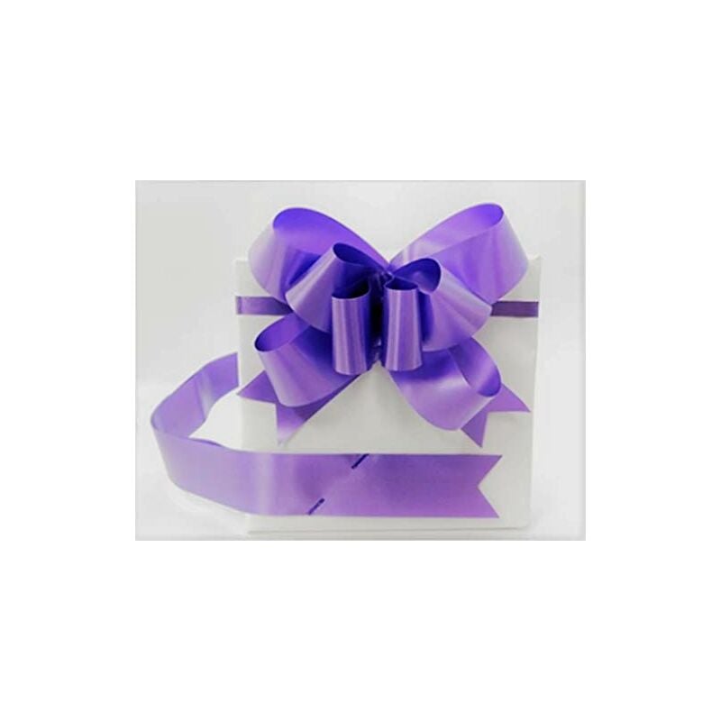 Shatchi - Large 30mm/3cm Ribbon Pull Bows Purple for All Occation Decoration , 60PK