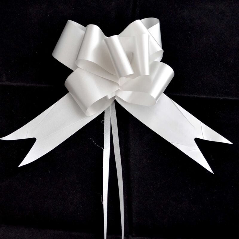 Shatchi - 10 Pcs 30mm Silver Pullbow Ribbon Gift Wrapping