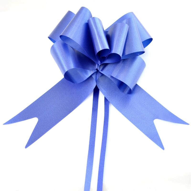 Shatchi - Large 50mm/5cm Ribbon Pull Bows for All Occation Decoration , NavyBlue, 60PK