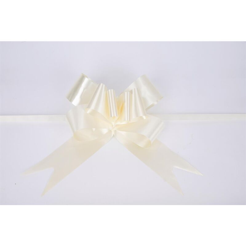 Shatchi - 30 Pcs 50mm Ivory Pullbow Ribbon Gift Wrapping