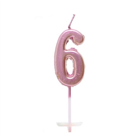 Shatchi Number Candle Pink 6 Candle Birthday Party Cake Decorations Topper