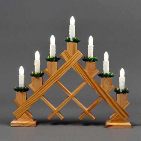 SHATCHI Wooden Candle Bridge Light 7 Bulb Window Xmas Christmas Decoration Arch Decor