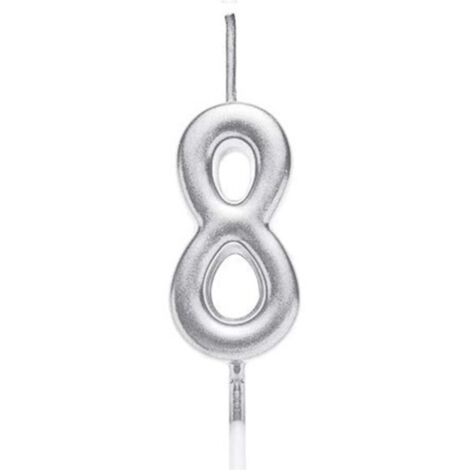 Shatchi Silver 8 Number Candle Birthday Party Cake Decorations Topper