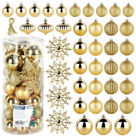 Shatterproof christmas baubles gold 4 5 6 10 cm 40 pcs 8832543