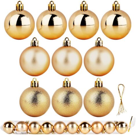 Shatterproof Christmas baubles gold 5 cm 10 pcs.