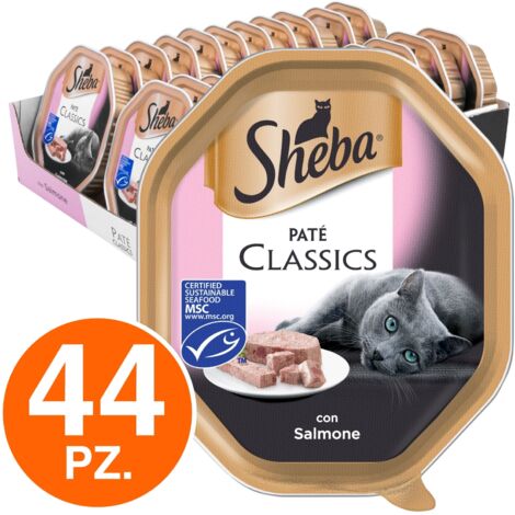 Sheba Cat Paté Classic con Salmone  - Sheba Cat Paté Classic con Salmone - Vaschetta Da 85 Gr
