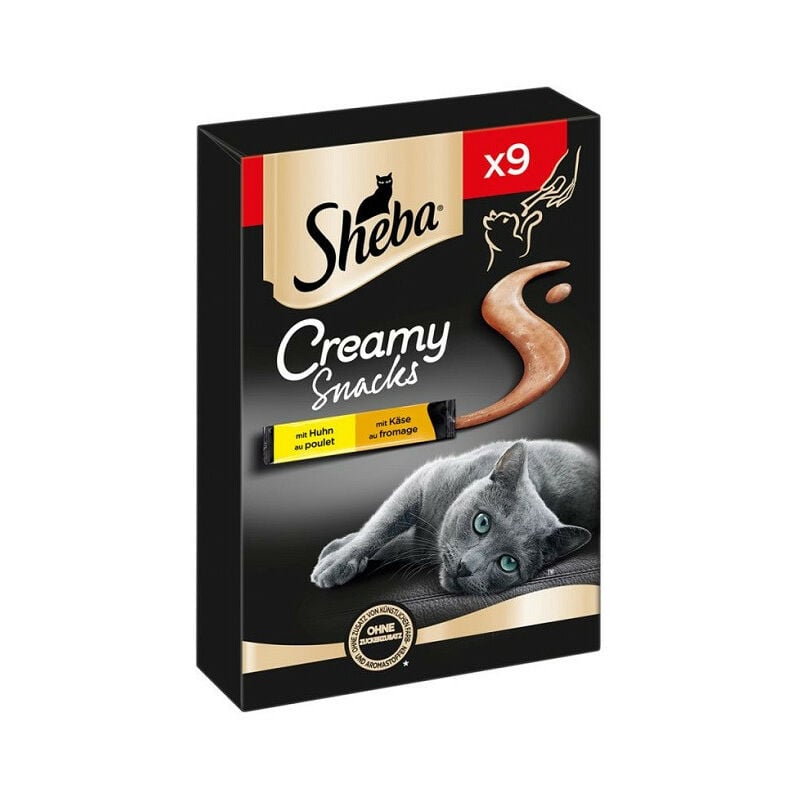 Sheba - Creamy Snacks per Gatti Pollo e Formaggio 9x12gr