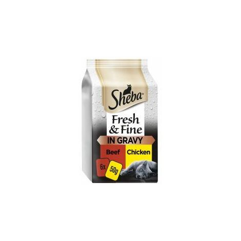 Sheba Fresh & Fine Wet Cat Food Pouches Beef & Chicken in Gr - 748258