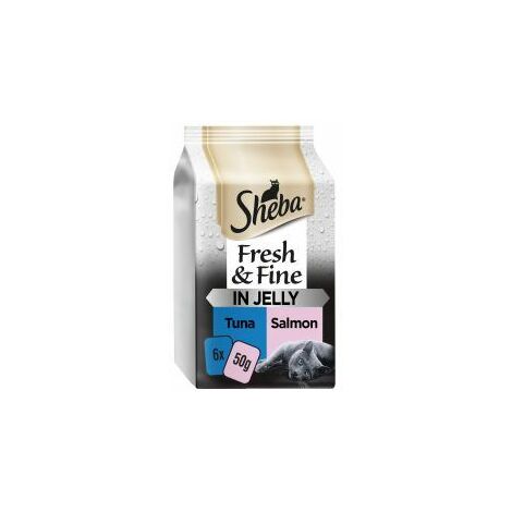 Sheba Fresh & Fine Wet Cat Food Pouches Tuna & Salmon in Jel - 748303