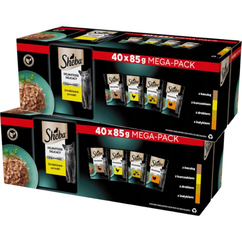 Sheba Nassfutter Für Katzen Geflügelgeschmack In Gelee 80x85g
