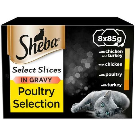 Sheba Select Slices Cat Trays Poultry Collection in Gravy 8x85g - 266680