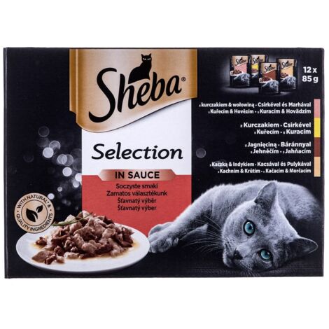Sheba Selection: Cibo umido per gatti, 12 bustine, 4 gusti