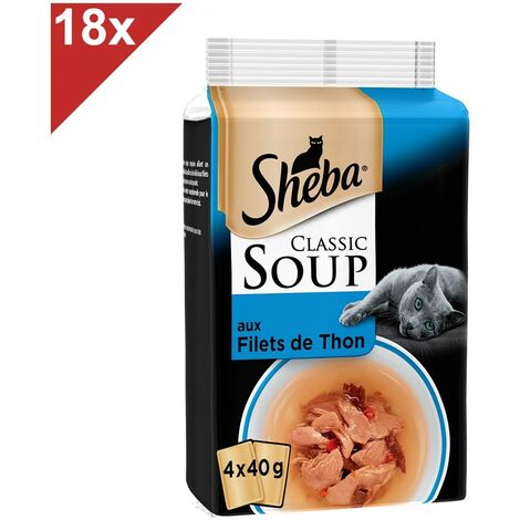 main image of "SHEBA Soupe 72 Sachets fraîcheur aux filets de thon pour chat 40g (18x4)"