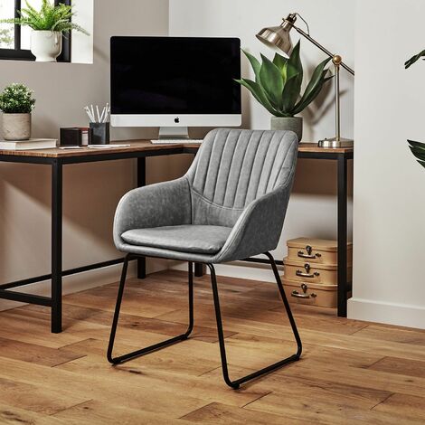 main image of "Sheffield office chair – grey – faux leather - Grey"