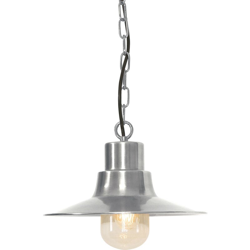 Sheldon - 1 Light Outdoor Ceiling Chain Lantern Antique Nickel IP44, E27 - Elstead